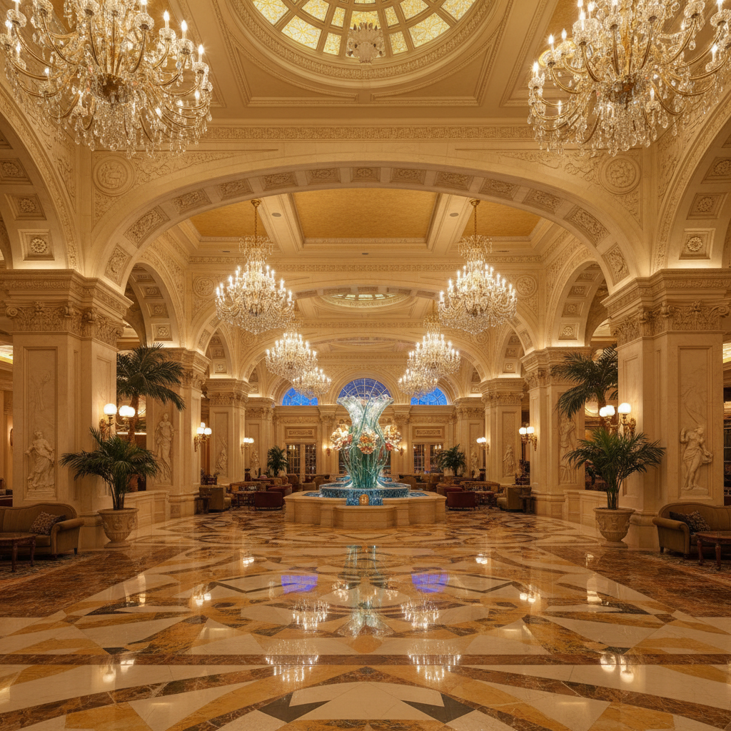 Diamond-polished marble floor restored to mirror finish in Las Vegas home