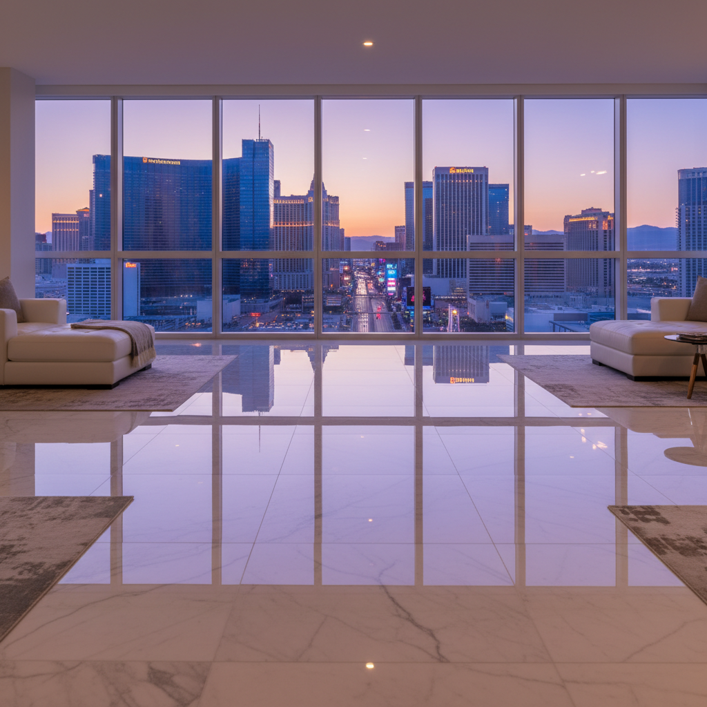 Marble floor polishing and restoration service by Night and Day Stone